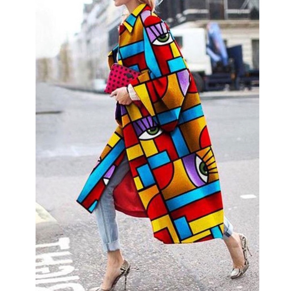 Bold Print Coat